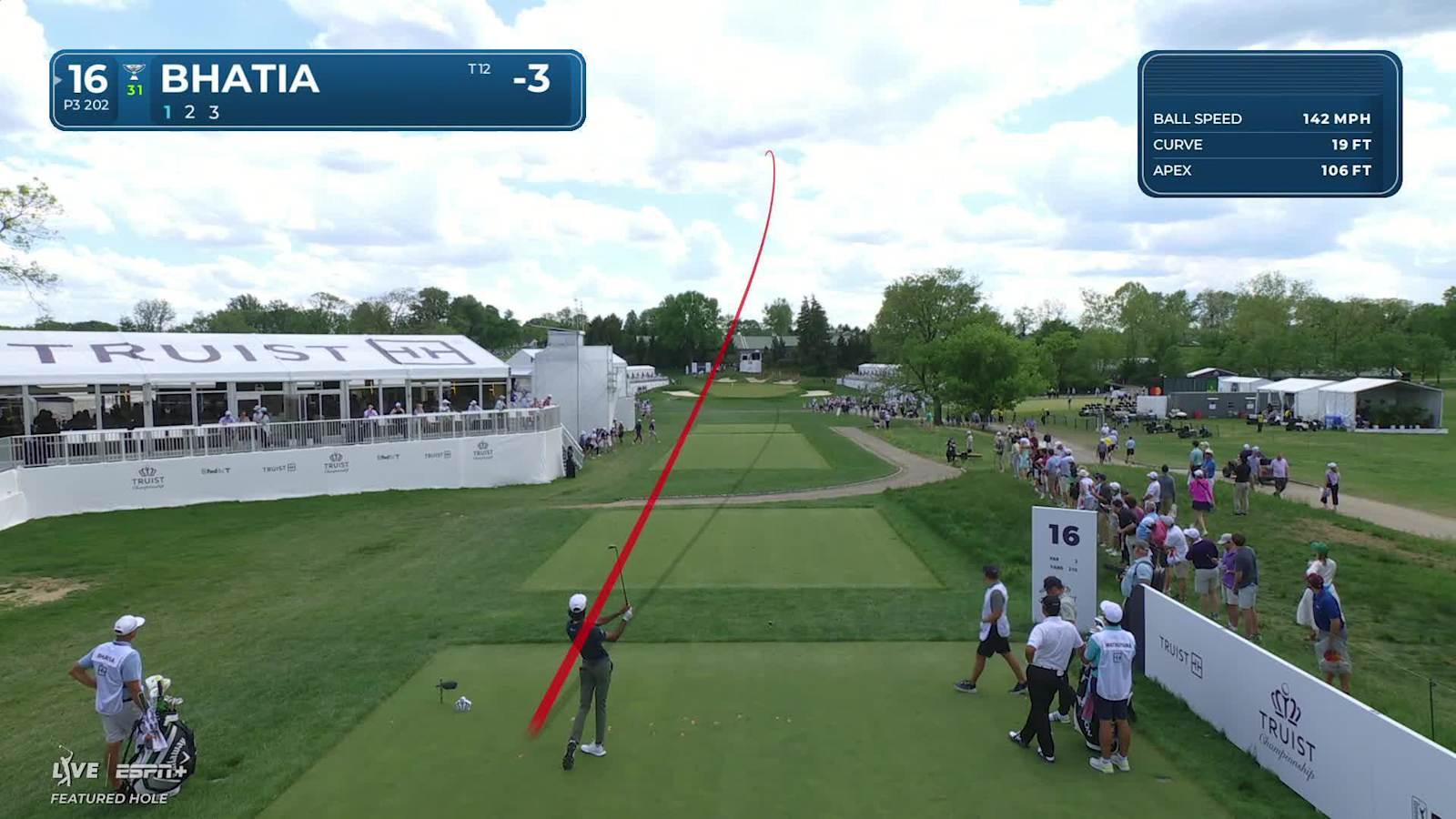 Akshay Bhatia makes birdie on No. 16 at Truist Championship