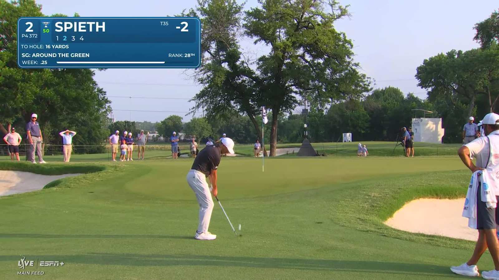 Jordan Spieth makes birdie on No. 2 at Charles Schwab