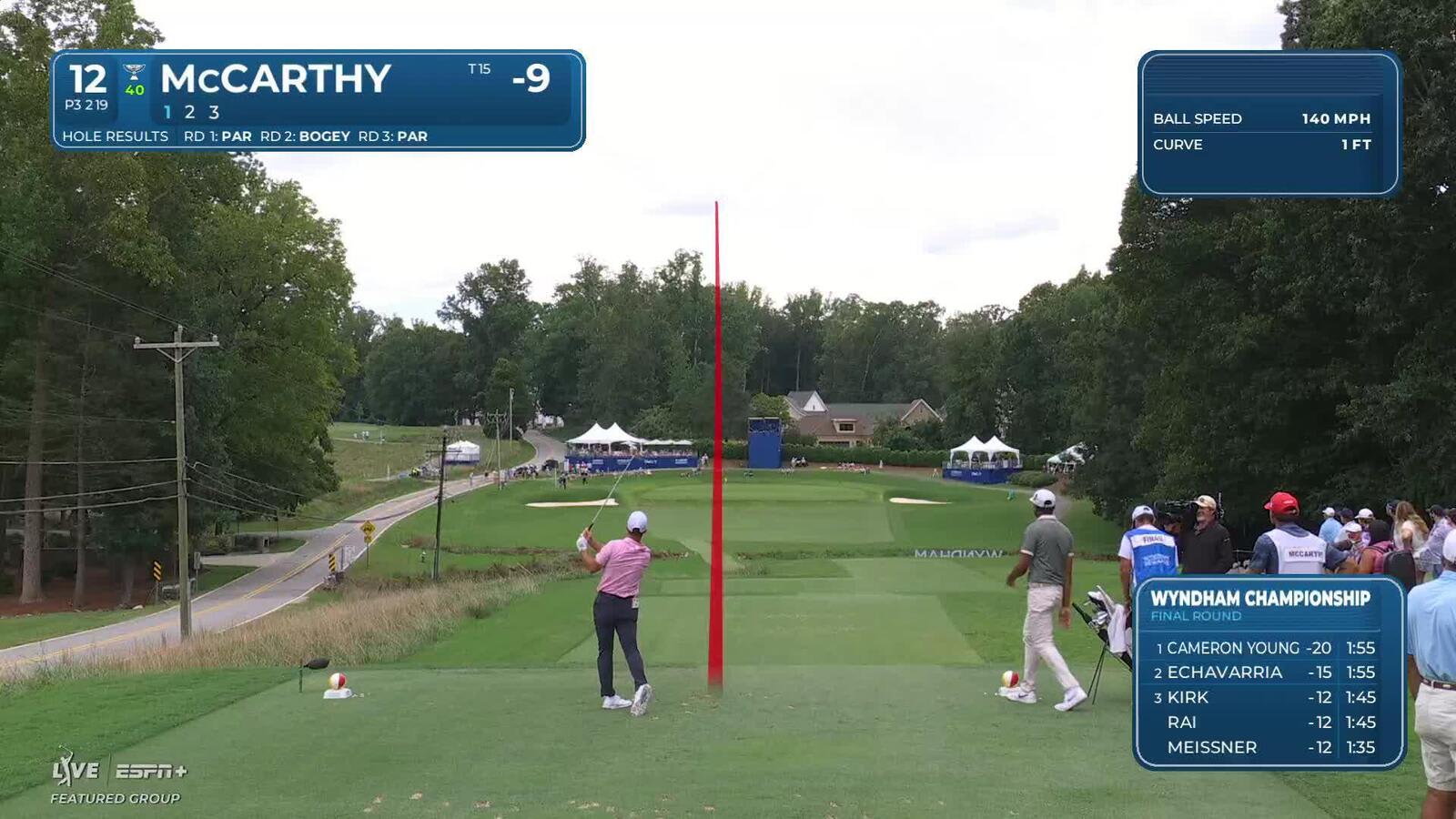 Denny McCarthy makes birdie on No. 12 at Wyndham