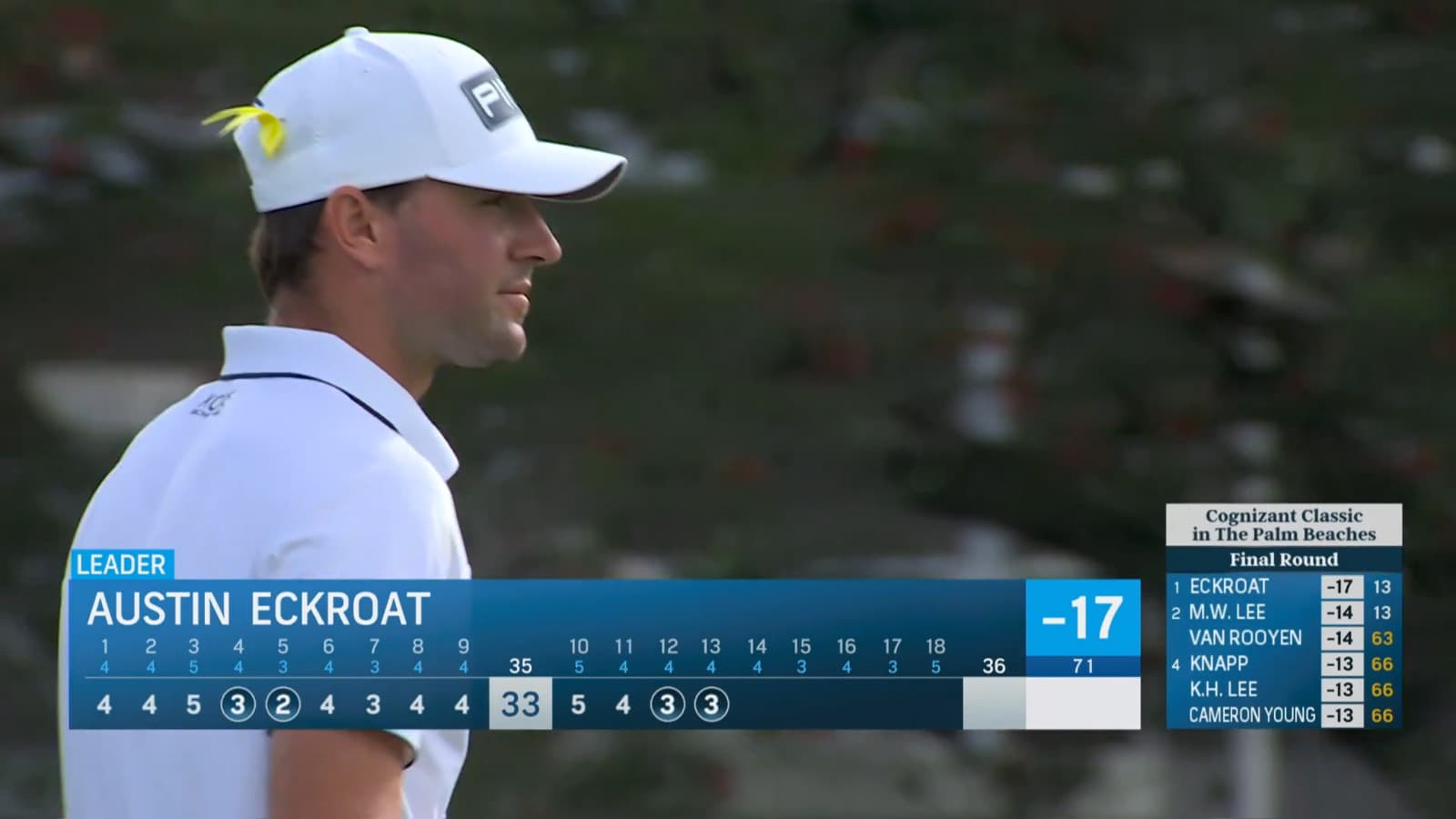 Austin Eckroat posts back-to-back birdies on No. 13 at Cognizant Classic