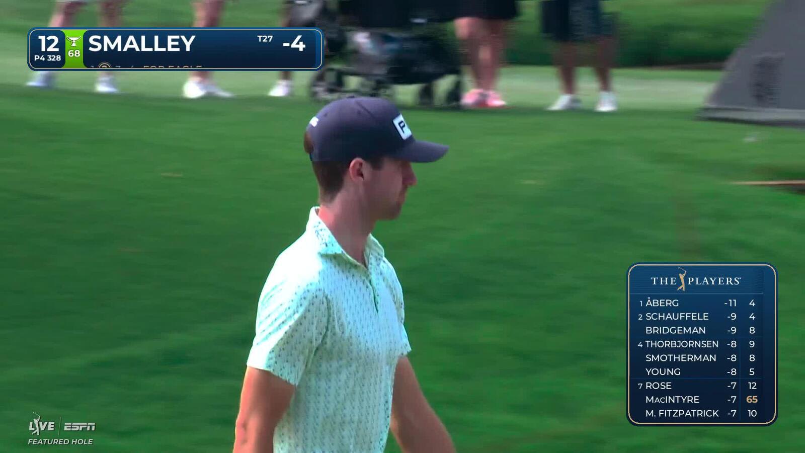 Alex Smalley sinks 2-foot birdie putt on No. 12 at THE PLAYERS