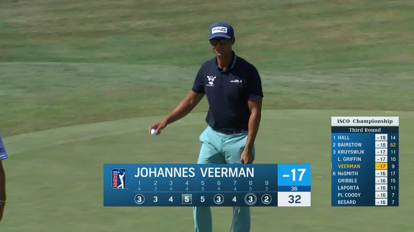 Johannes Veerman's dialed-in tee shot yields birdie at ISCO Championship