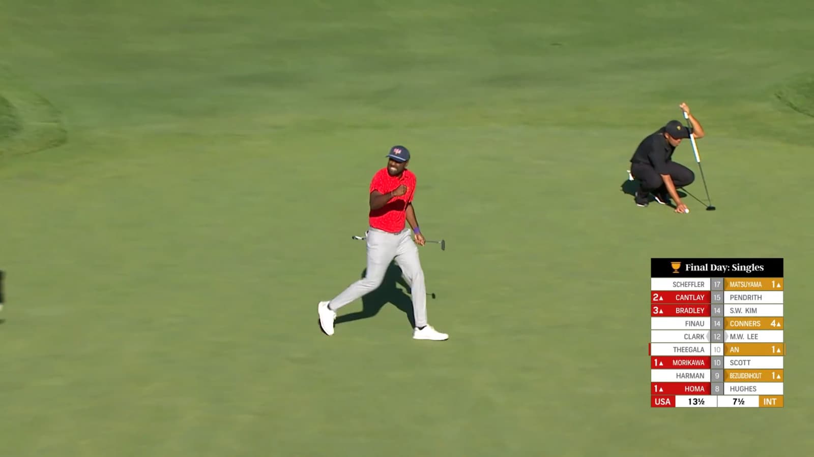 Sahith Theegala drips in49-foot birdie putt at Presidents Cup