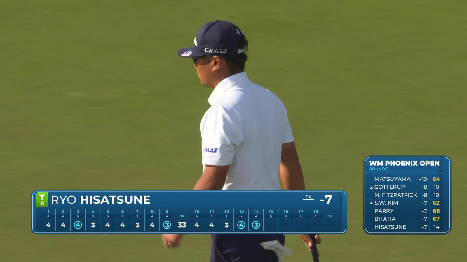Ryo Hisatsune buries 23-foot birdie putt on No. 14 at WM Phoenix Open