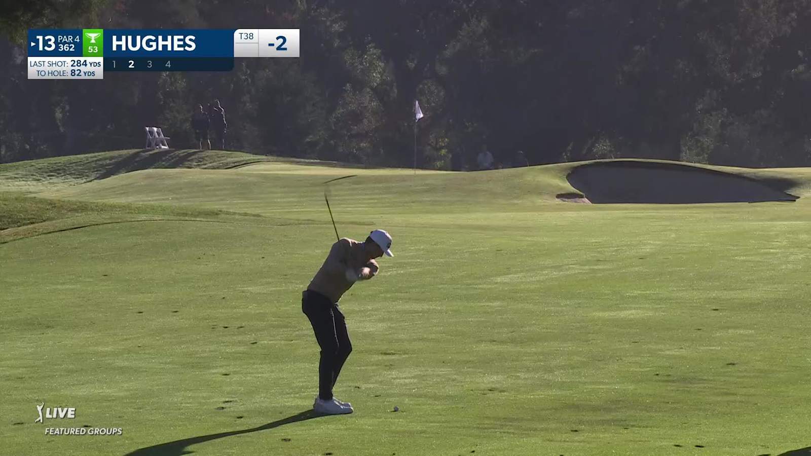 Mackenzie Hughes finds the green with wedge and birdies Iat Procore