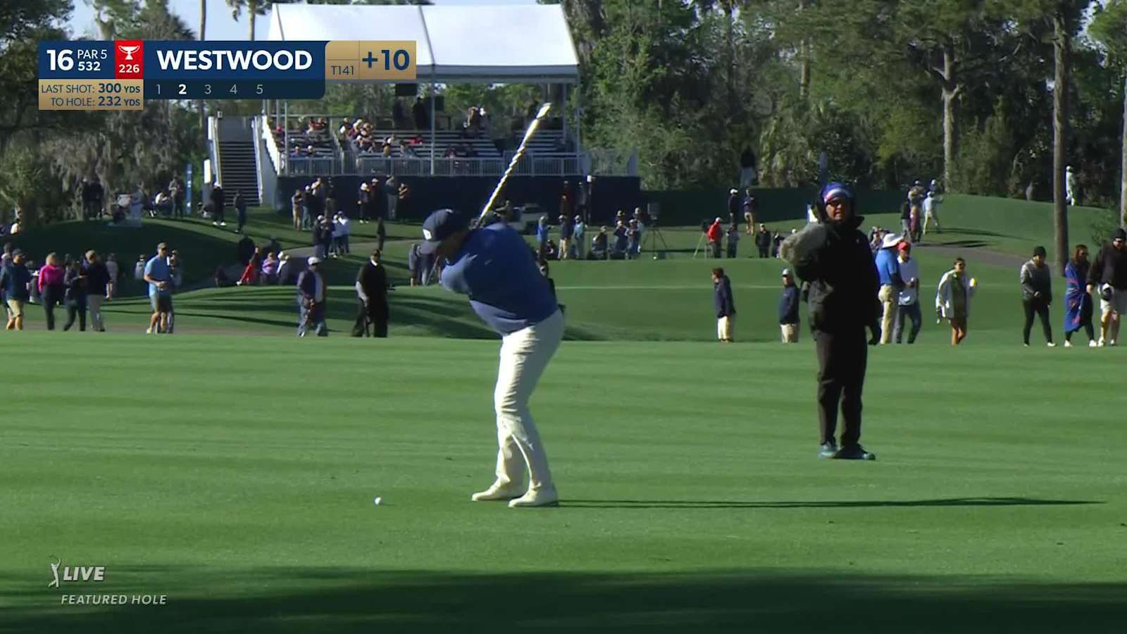Lee Westwood gets up-and-down for birdie at THE PLAYERS