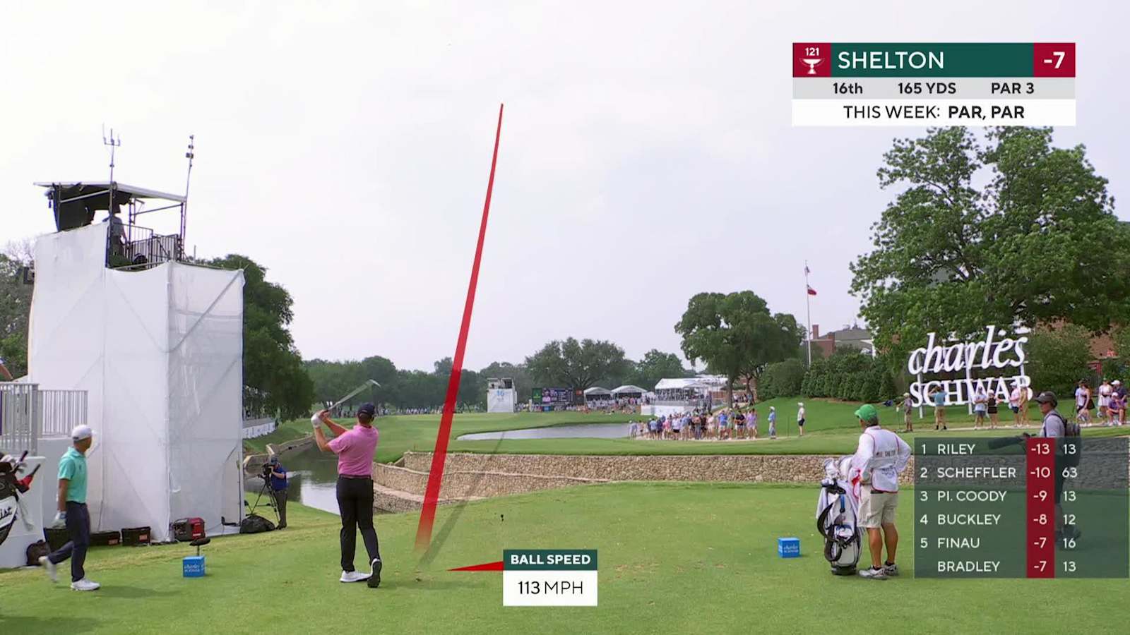 Robby Shelton plays the slope to set up birdie at Charles Schwab