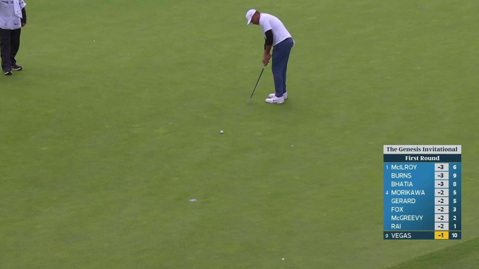 Jhonattan Vegas sinks 20-foot birdie putt on No. 11 at The Genesis