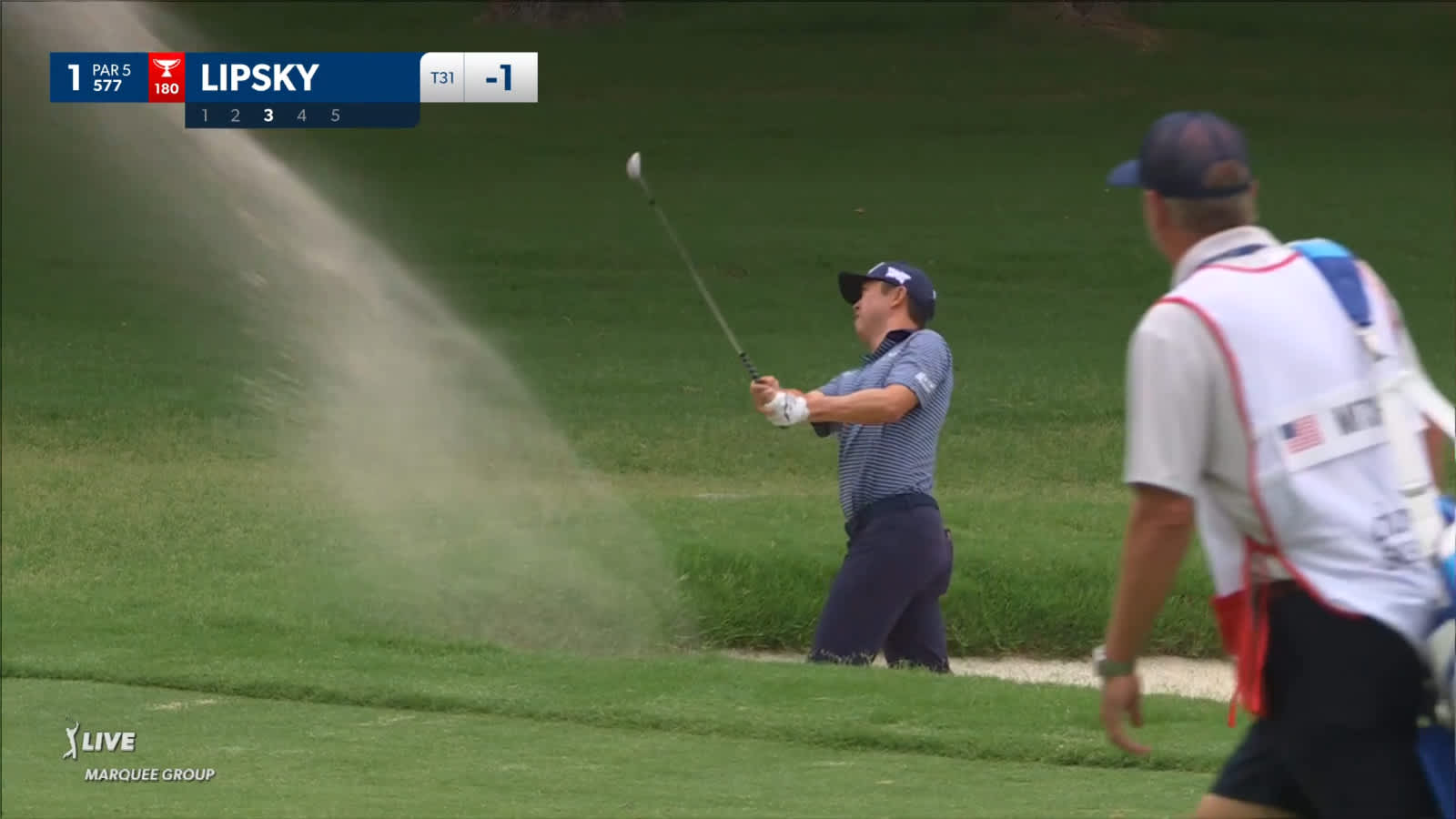 David Lipsky gets up-and-down from greenside bunker at Charles Schwab