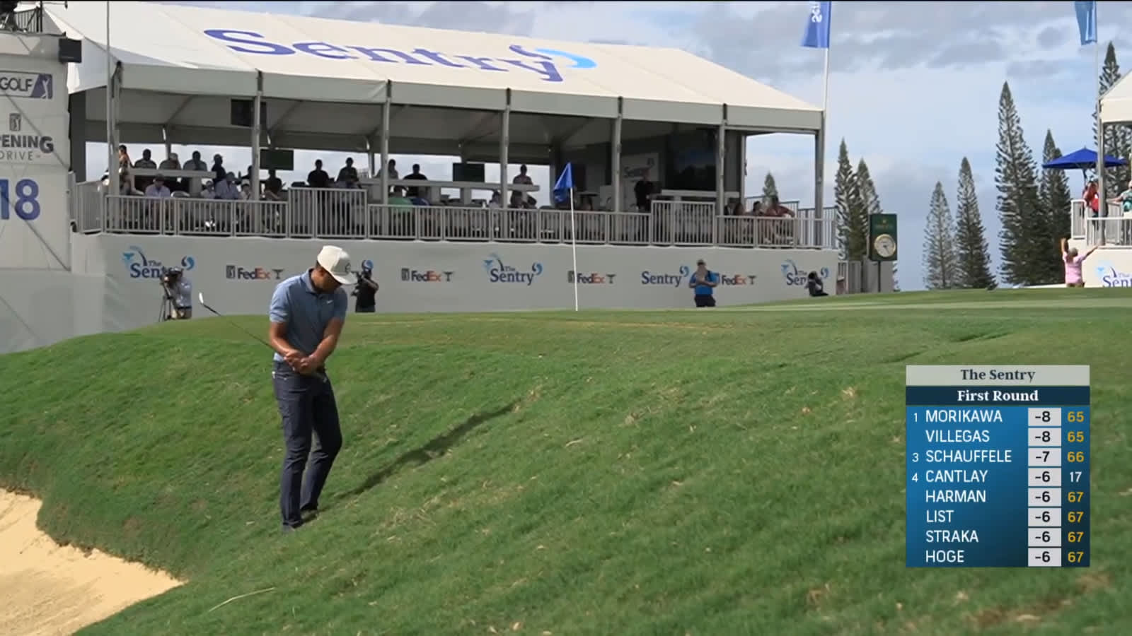 Tony Finau executes extremely difficult chip perfectly at Sentry