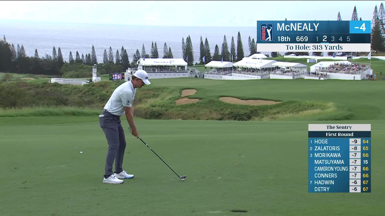 Maverick McNealy closes Thursday with birdie at The Sentry