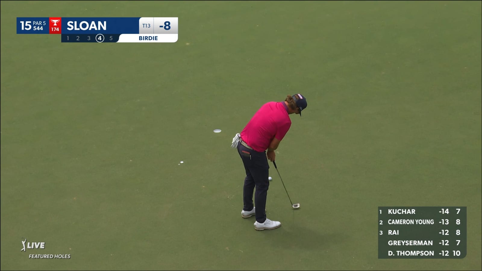 Roger Sloan makes birdie putt at Wyndham