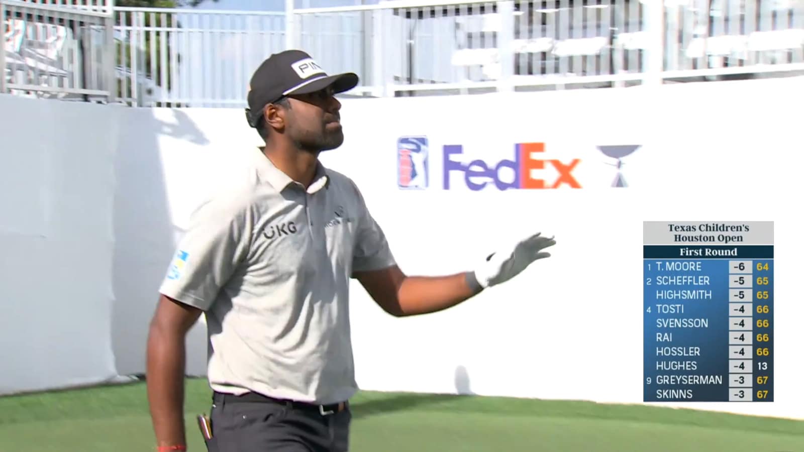 Sahith Theegala nearly aces No. 15 at Houston Open