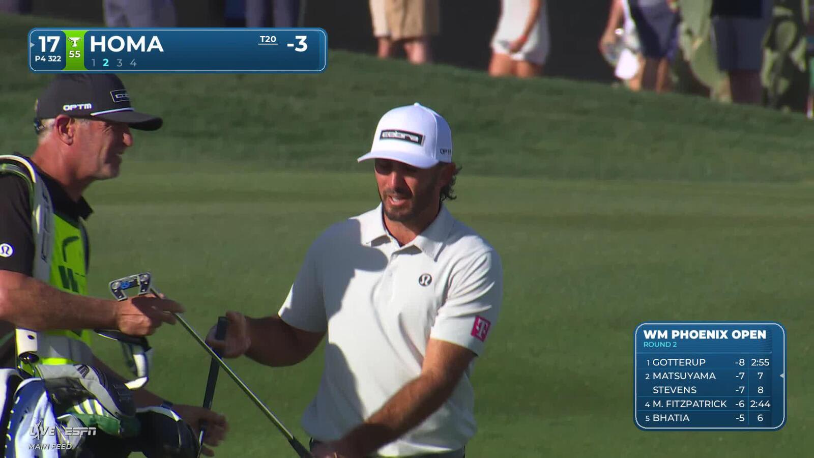 Max Homa makes 6-foot birdie putt on No. 17 at WM Phoenix Open