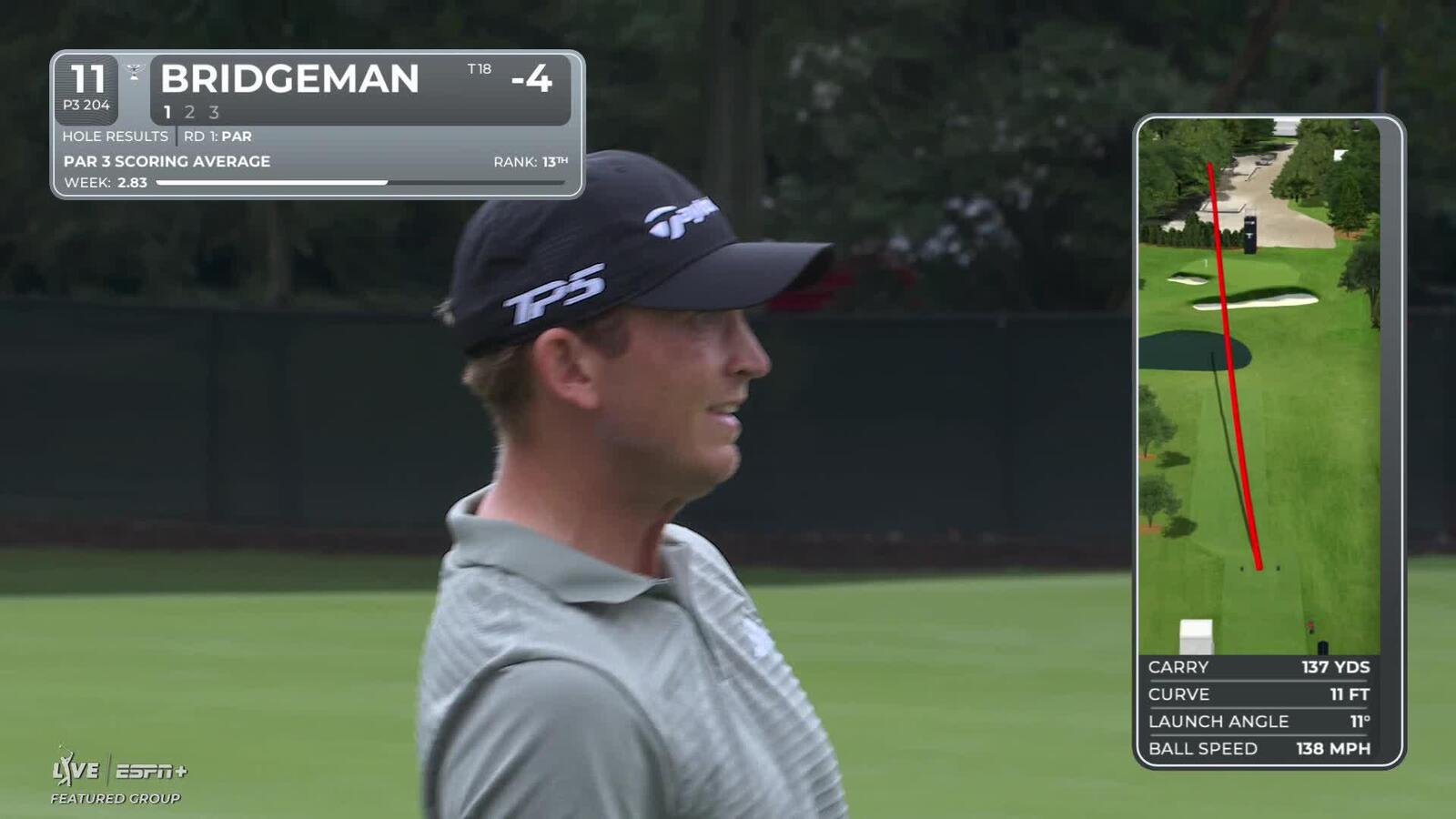 Jacob Bridgeman makes birdie on No. 11 at TOUR Championship