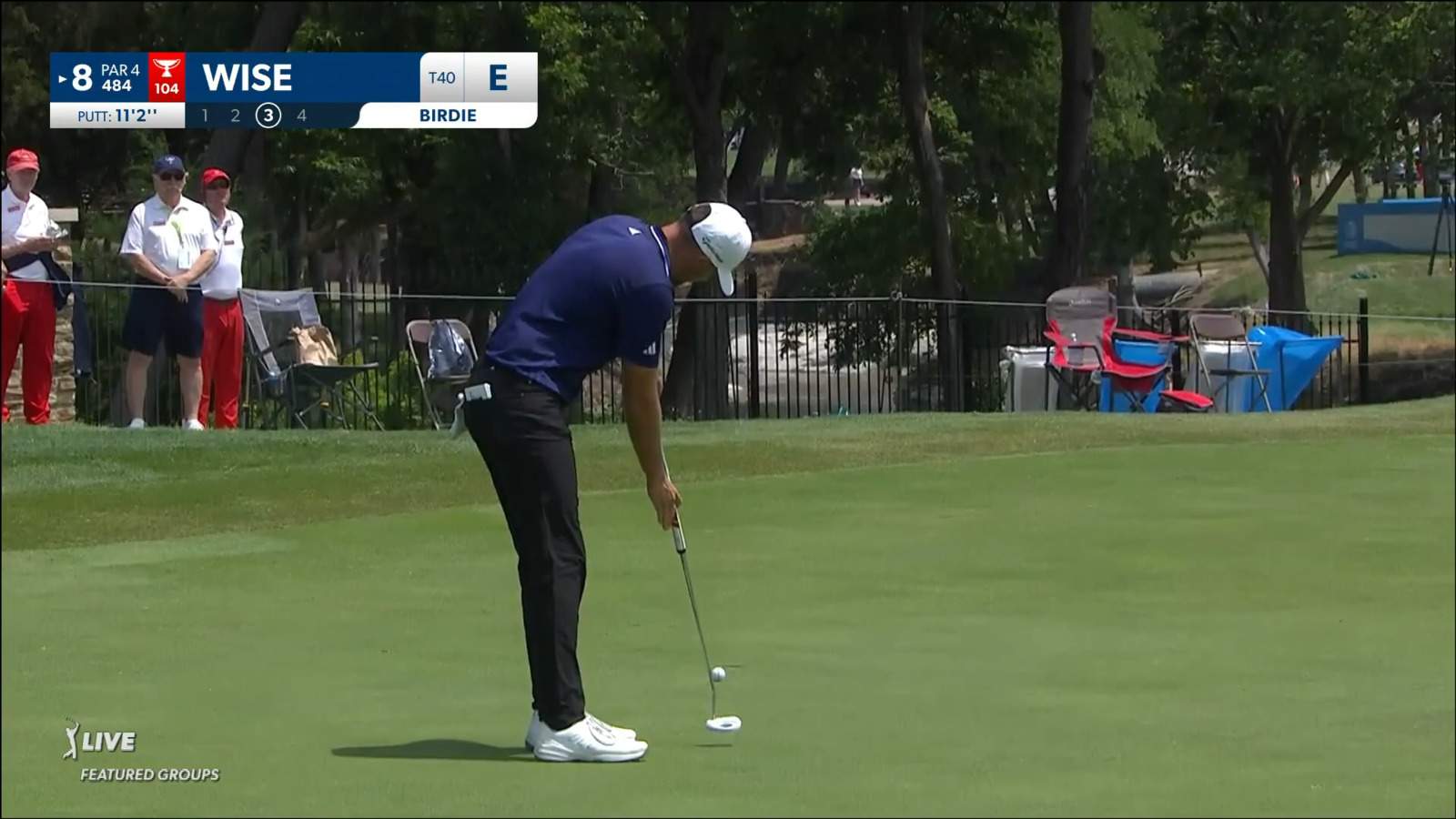 Aaron Wise rolls in 11-footer for birdie at AT&T Byron Nelson