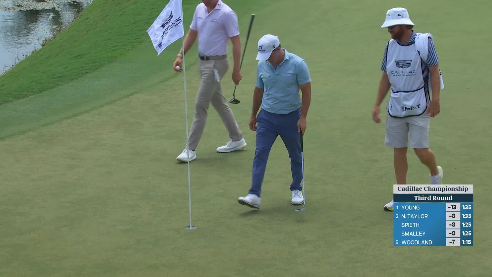 Bud Cauley holes 33-foot shot for birdie on No. 1 at Cadillac