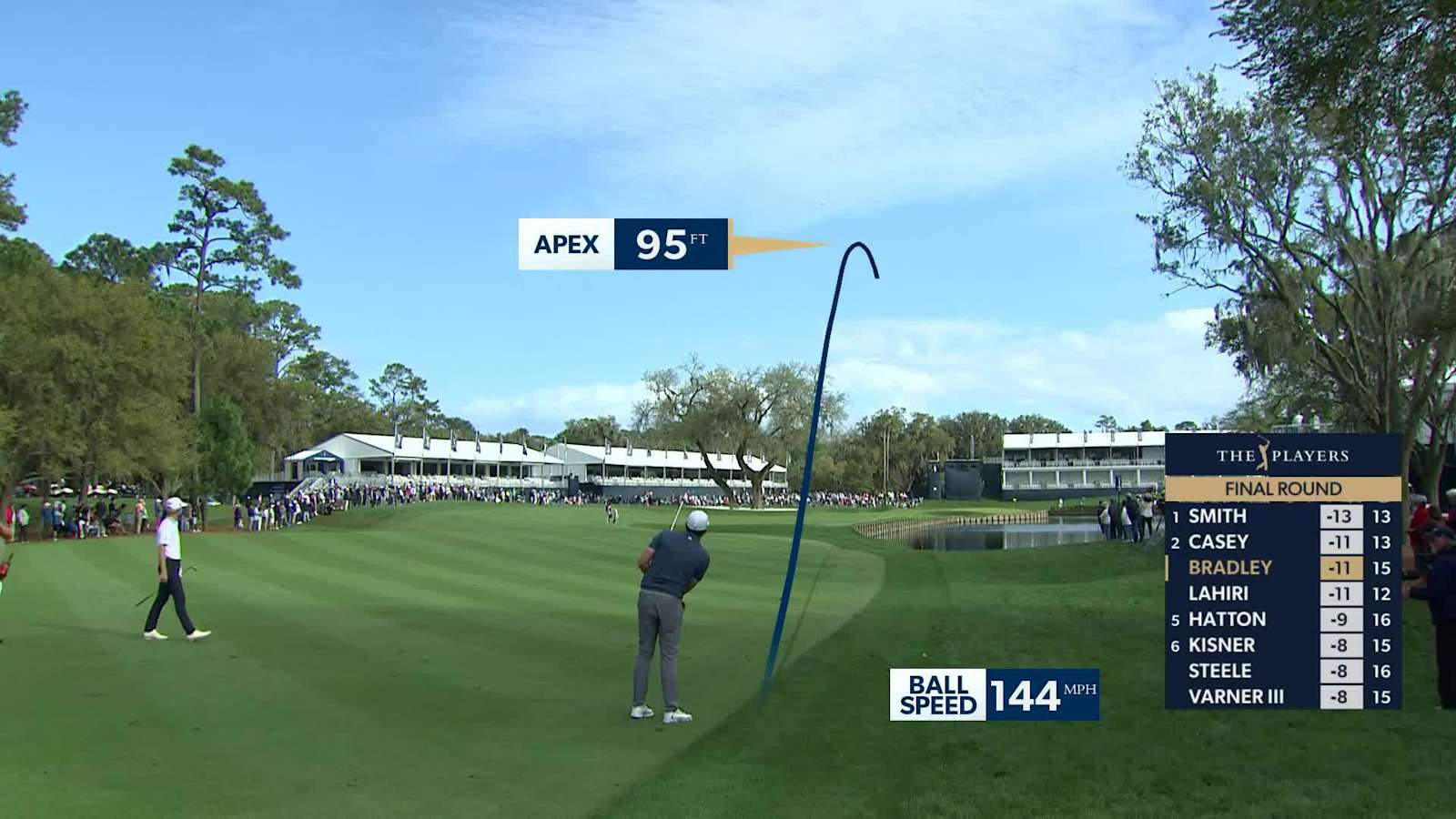 Keegan Bradley reaches in two to set up birdie at THE PLAYERS