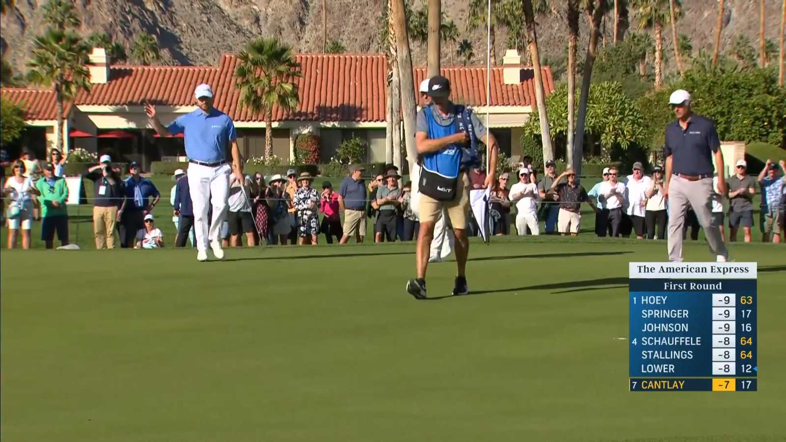 Patrick Cantlay sinks lengthy putt for birdie at The American Express
