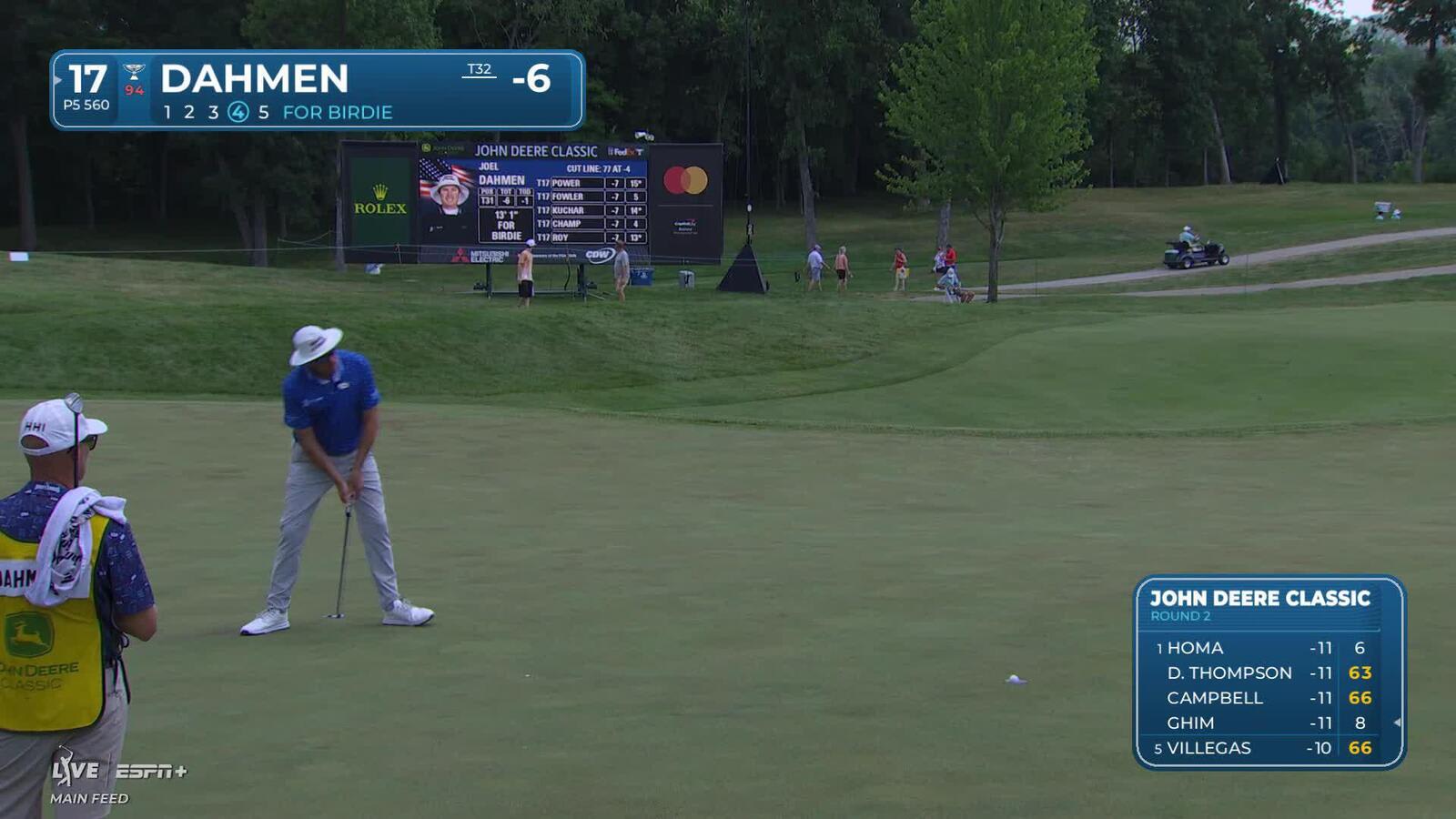 Joel Dahmen makes birdie on No. 17 at John Deere