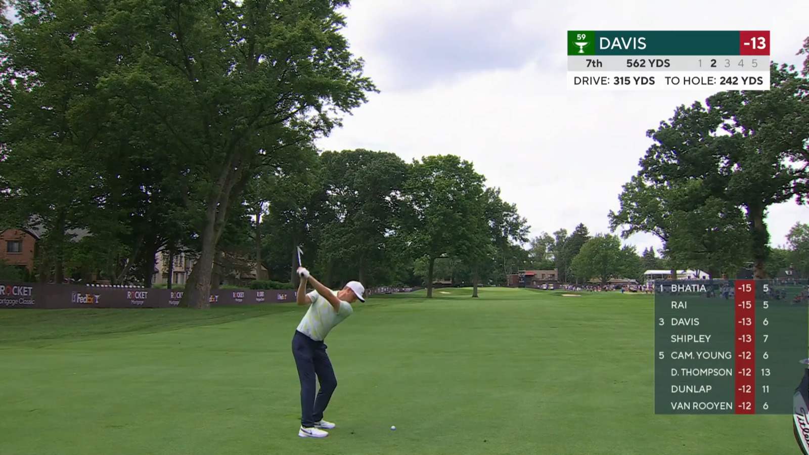 Cam Davis' quality second shot leads to birdie at Rocket Mortgage