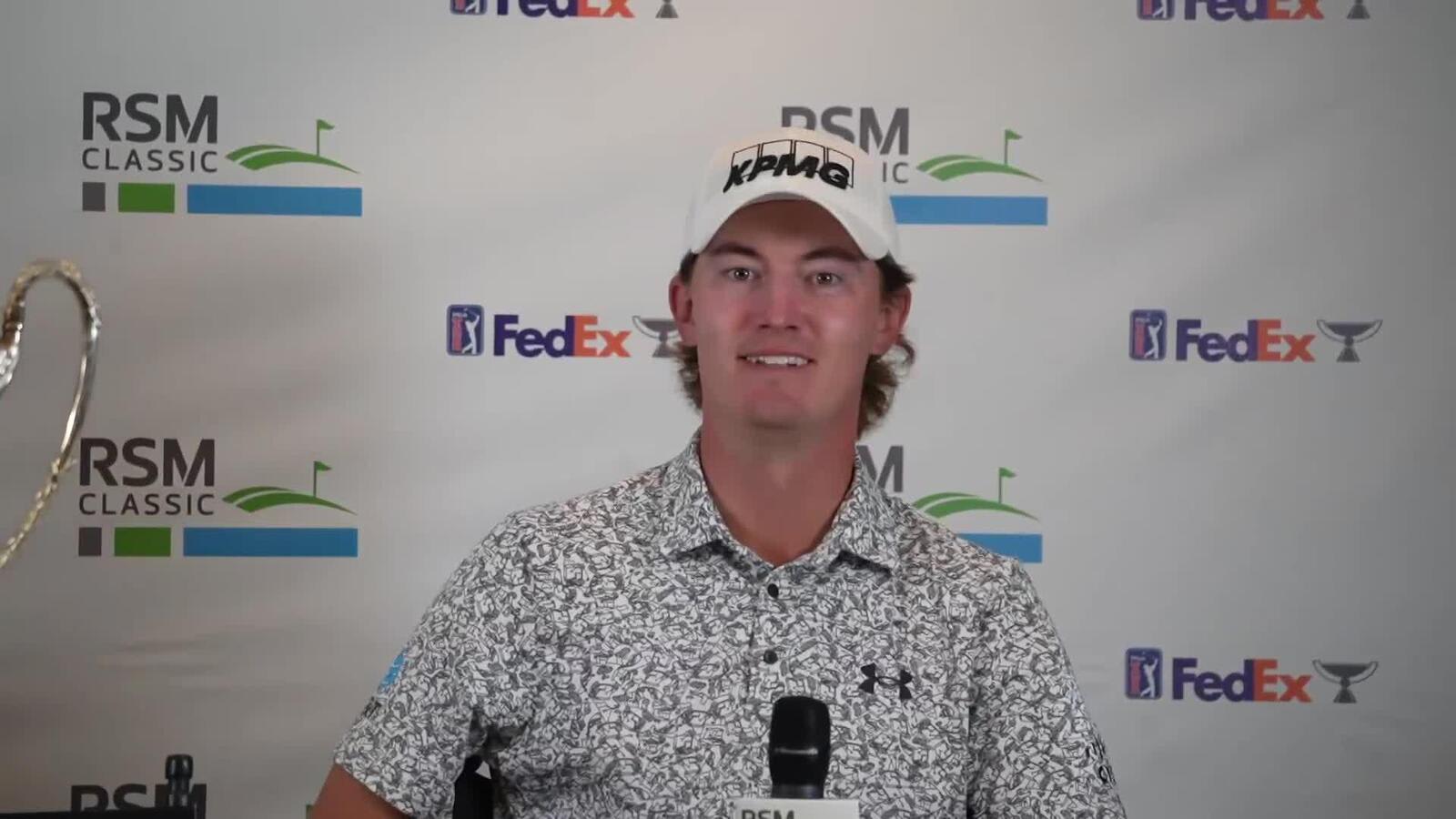 Maverick McNealy's news conference after winning The RSM Classic