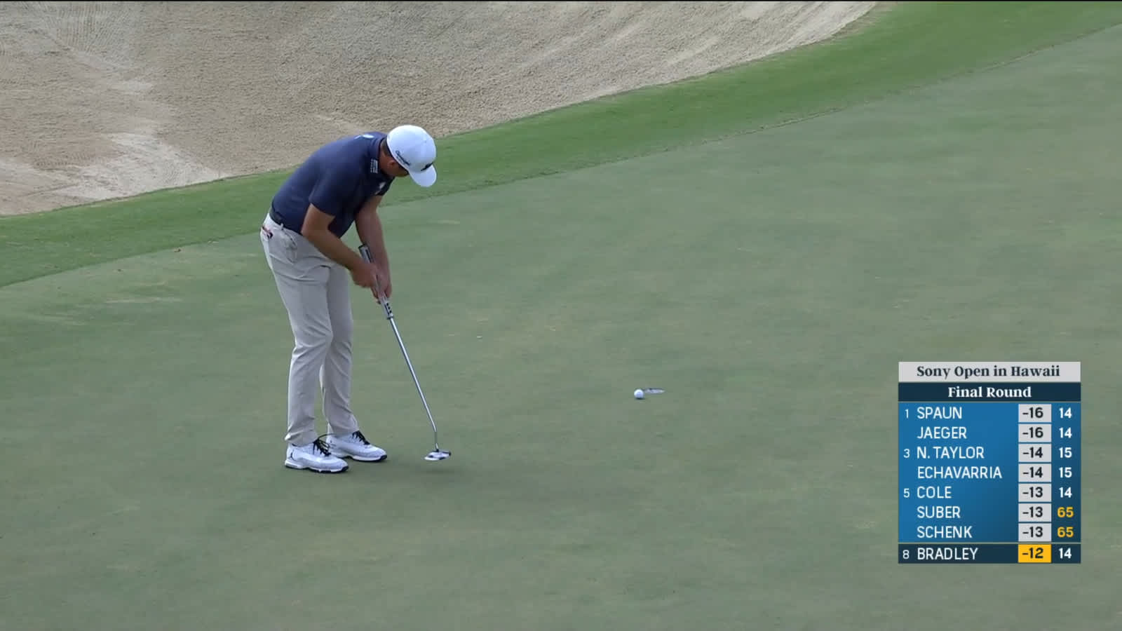 Keegan Bradley jars birdie putt at Sony Open
