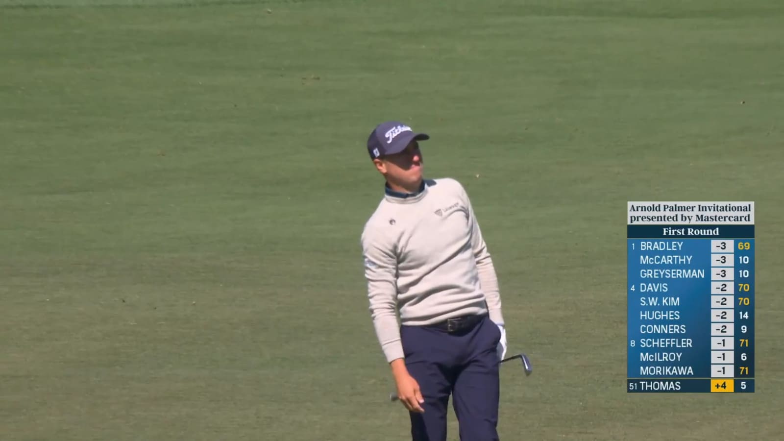 Justin Thomas reaches in two to set up birdie at Arnold Palmer