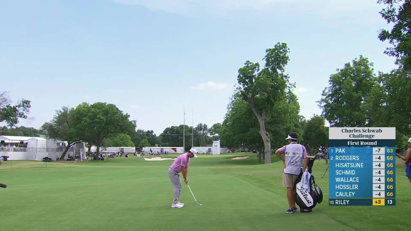 Davis Riley makes birdie on No. 14 at Charles Schwab