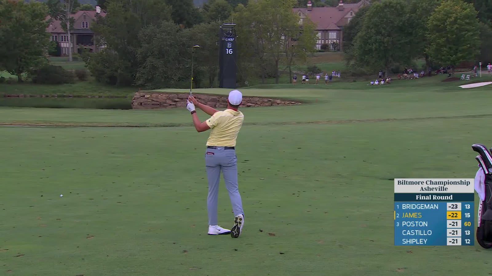 Ben James sinks 26-foot birdie putt on No. 16 at Biltmore Championship