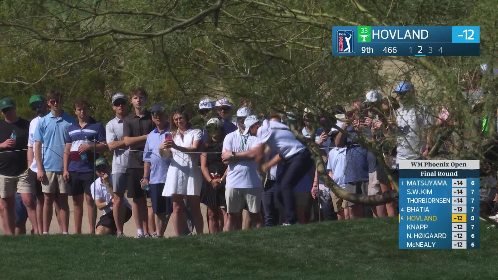 Viktor Hovland hits 177-yard approach to 9 feet, sets up birdie on No. 9 at WM Phoenix Open