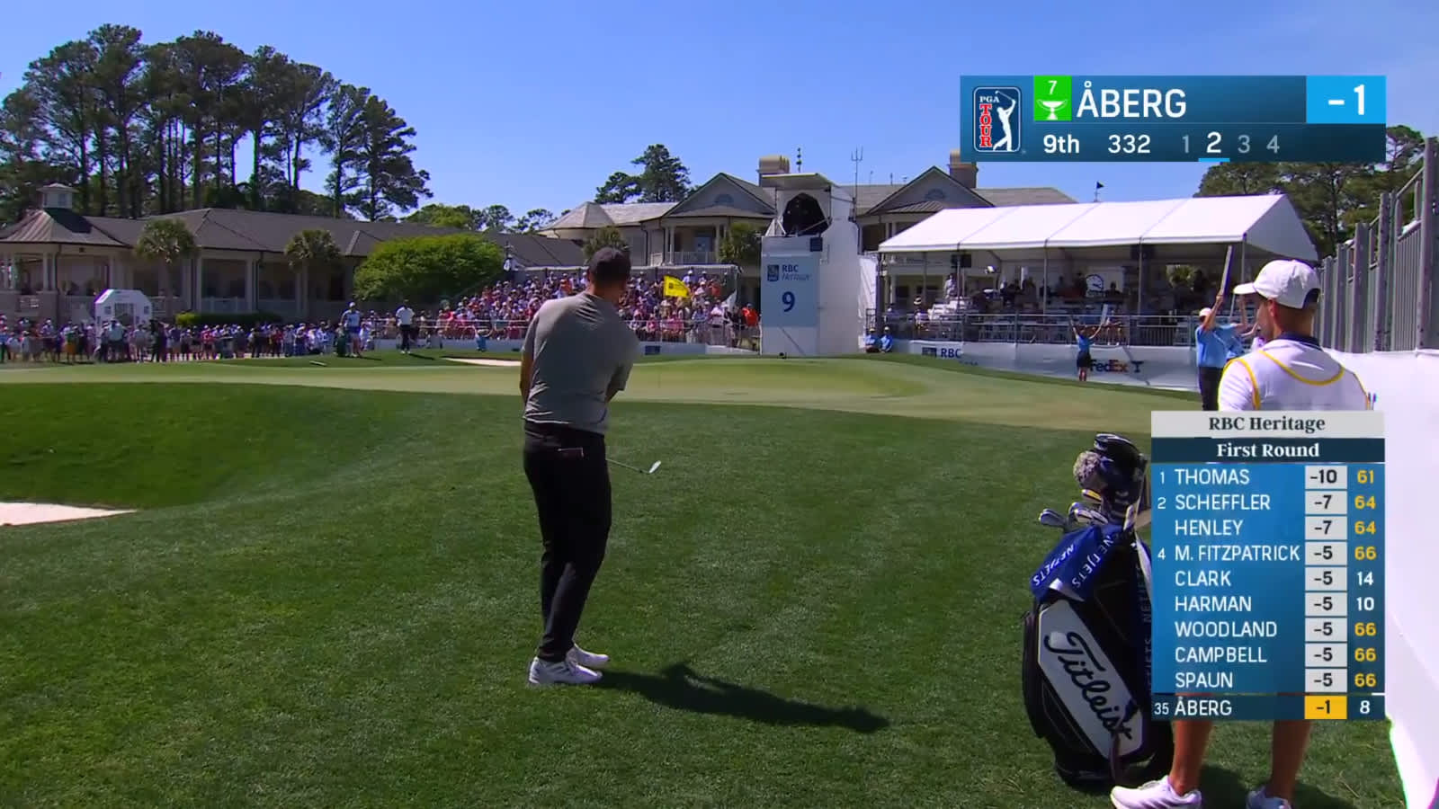 Ludvig Åberg's chip leads to birdie at RBC Heritage