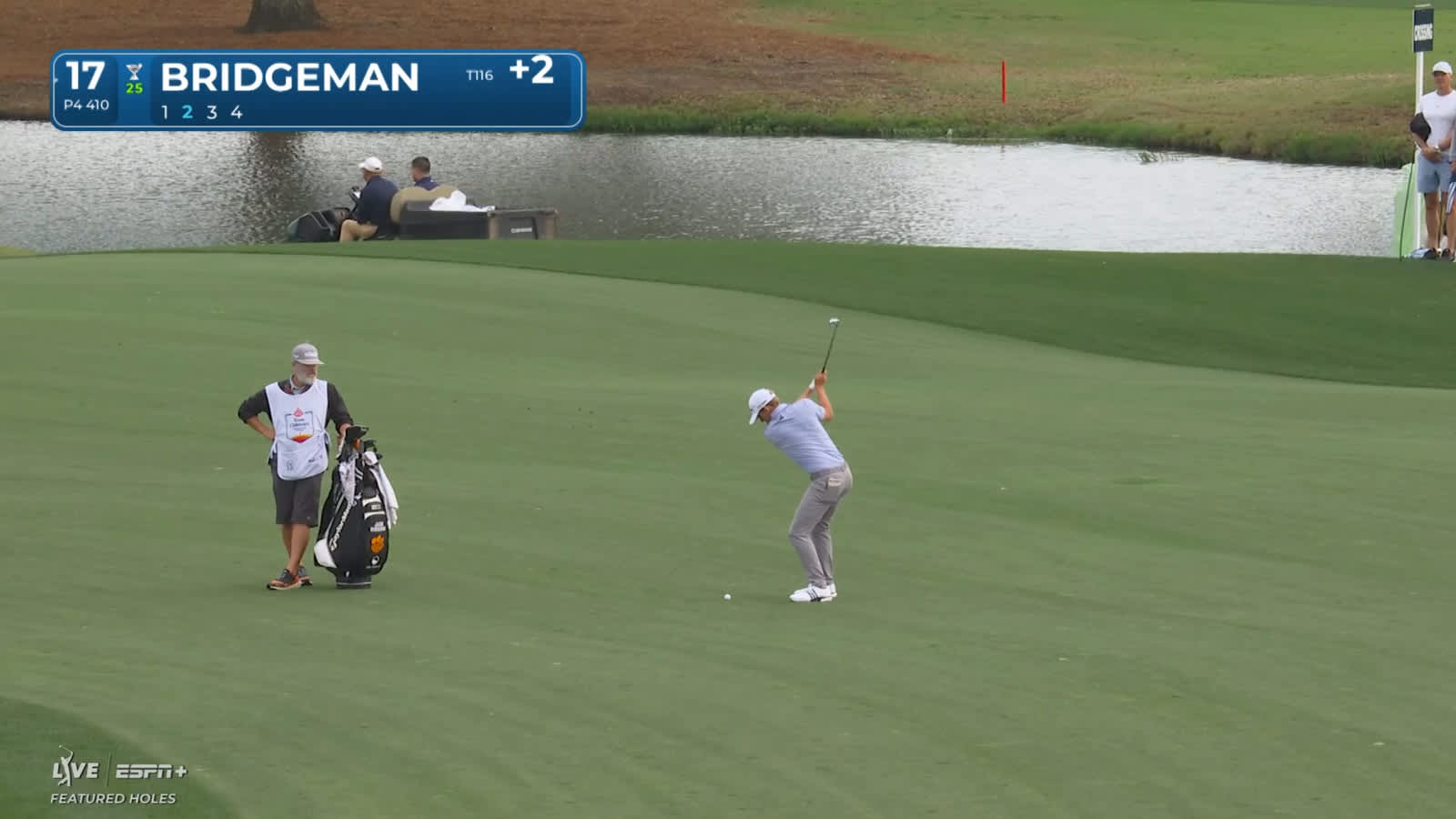 Jacob Bridgeman runs approach just past the hole to set up birdie at Houston Open