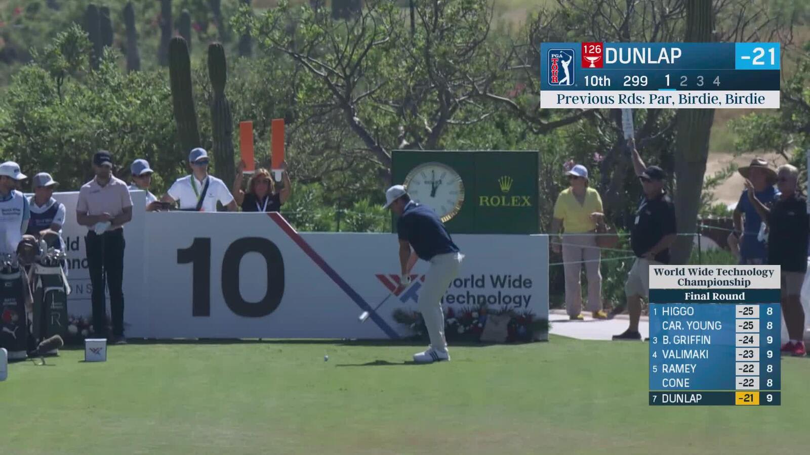 Nick Dunlap makes eagle putt on No. 10 at World Wide Technology