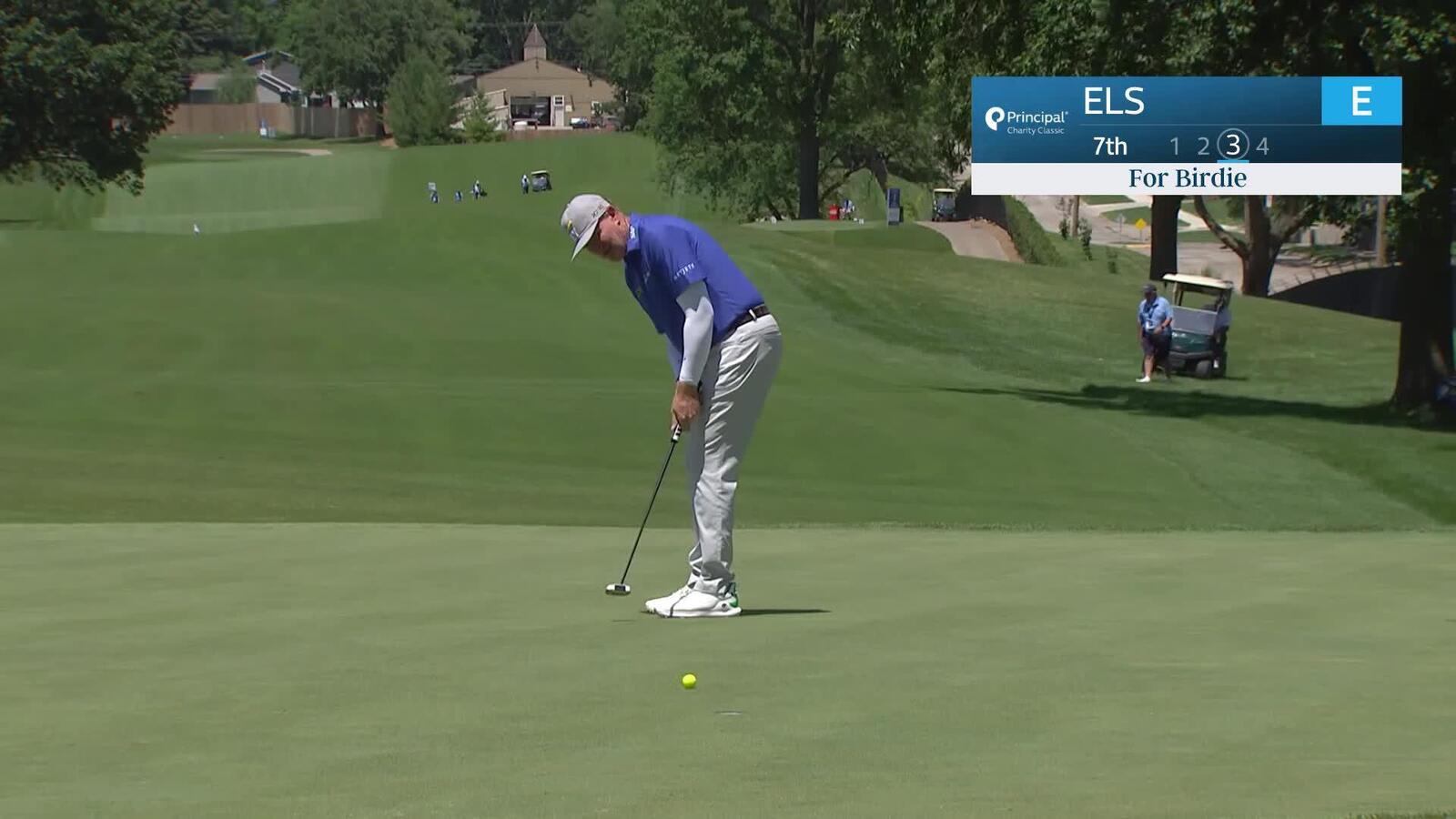 Ernie Els makes birdie on No. 7 at Principal Charity Classic