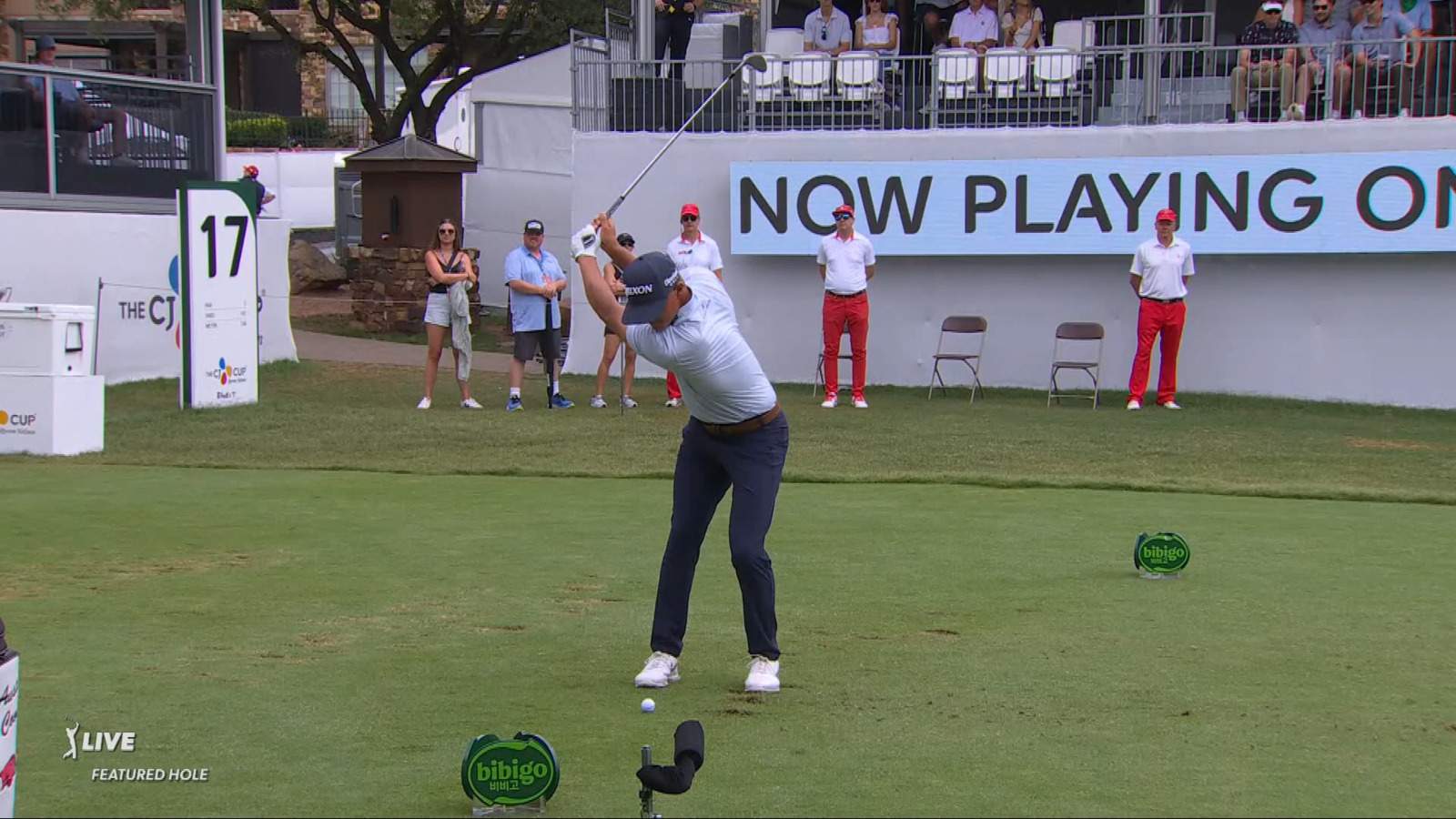 Max McGreevy sends tee shot 5 feet from the hole at THE CJ CUP