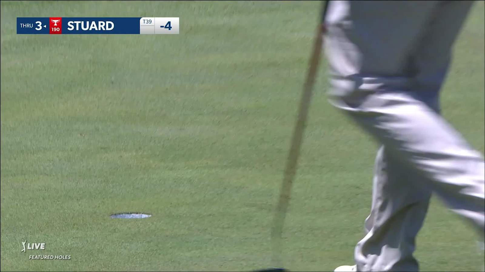 Brian Stuard sinks a 20-foot birdie putt on No. 12 at John Deere