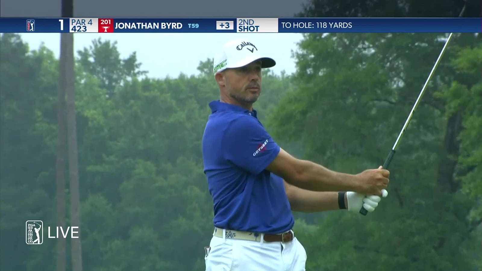 Jonathan Byrd makes birdie on No. 1 at Palmetto Championship