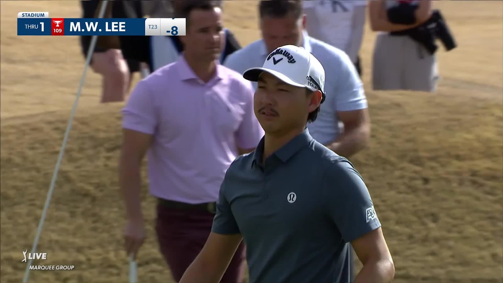 Min Woo Lee's 20-foot birdie putt from off the green at The American Express