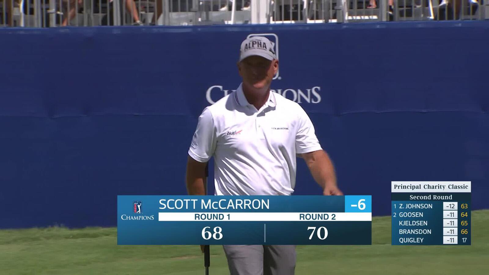 Scott McCarron makes birdie on No. 18 at Principal Charity Classic