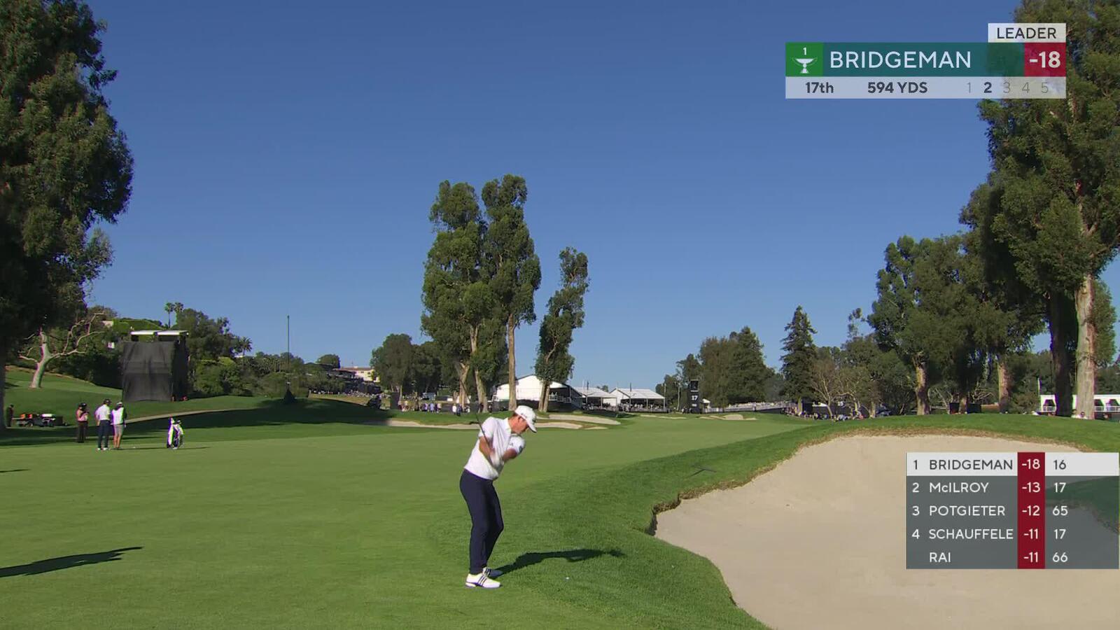 Jacob Bridgeman hits 110-yard approach to 4 feet, sets up birdie on No. 17 at The Genesis