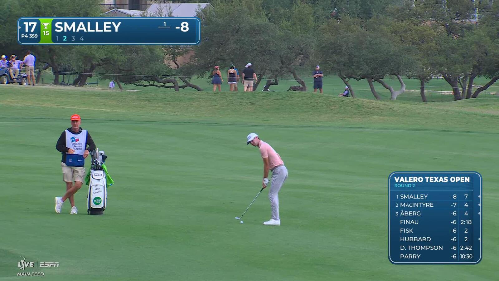 Alex Smalley's 89-yard approach sets up birdie on No. 17 at Valero