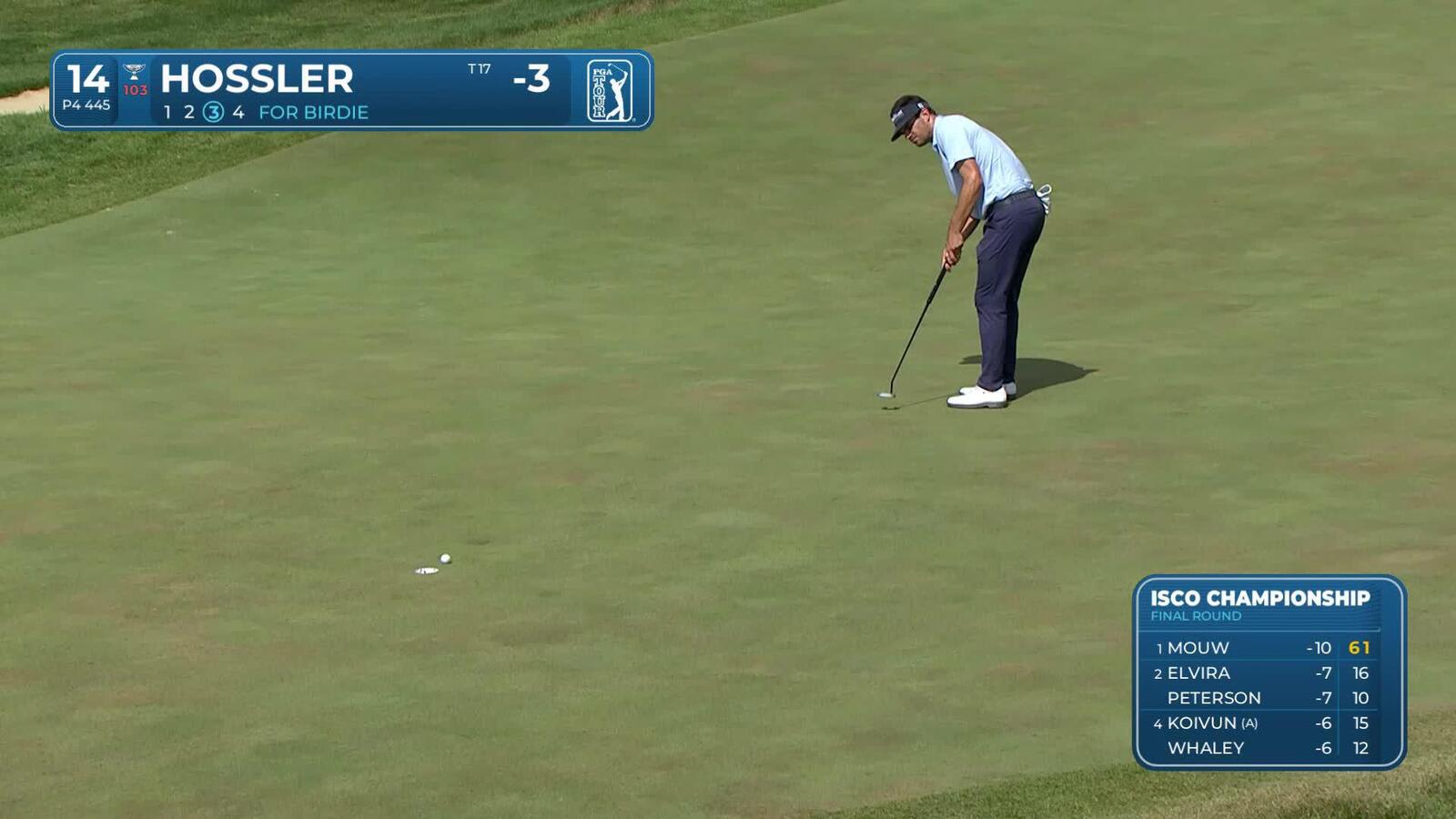 Beau Hossler makes birdie on No. 14 at ISCO Championship