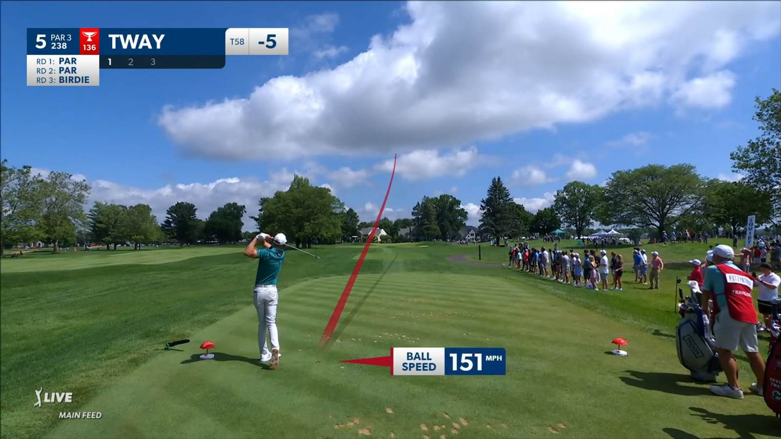 Kevin Tway dials in tee shot to yield birdie at Travelers