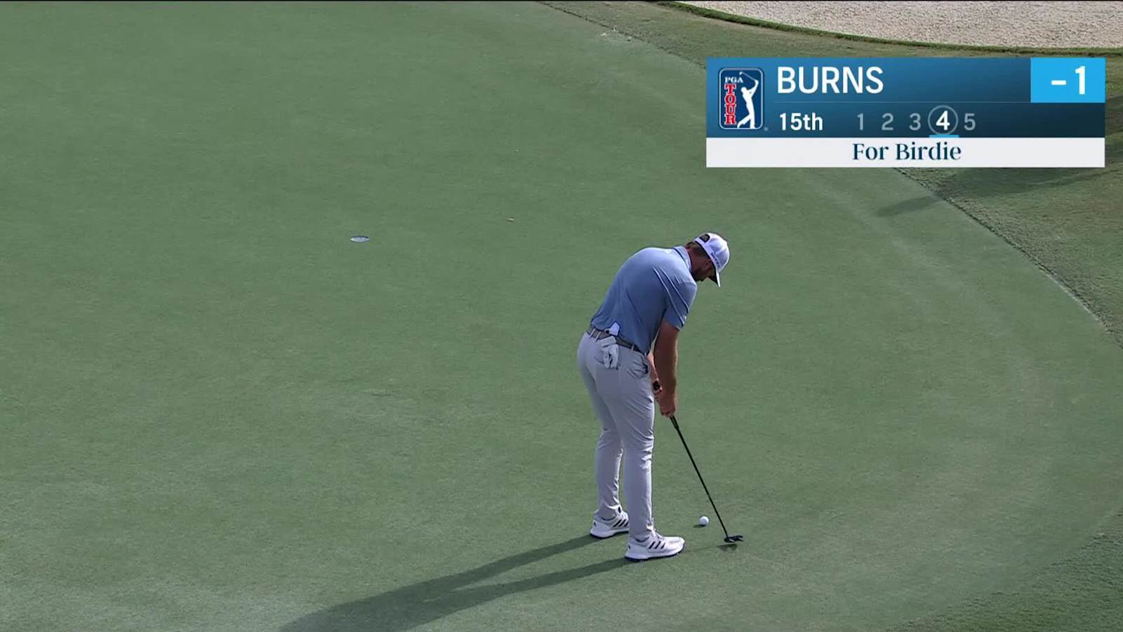 Sam Burns holes 15-foot birdie on No. 15 at Hero World Challenge