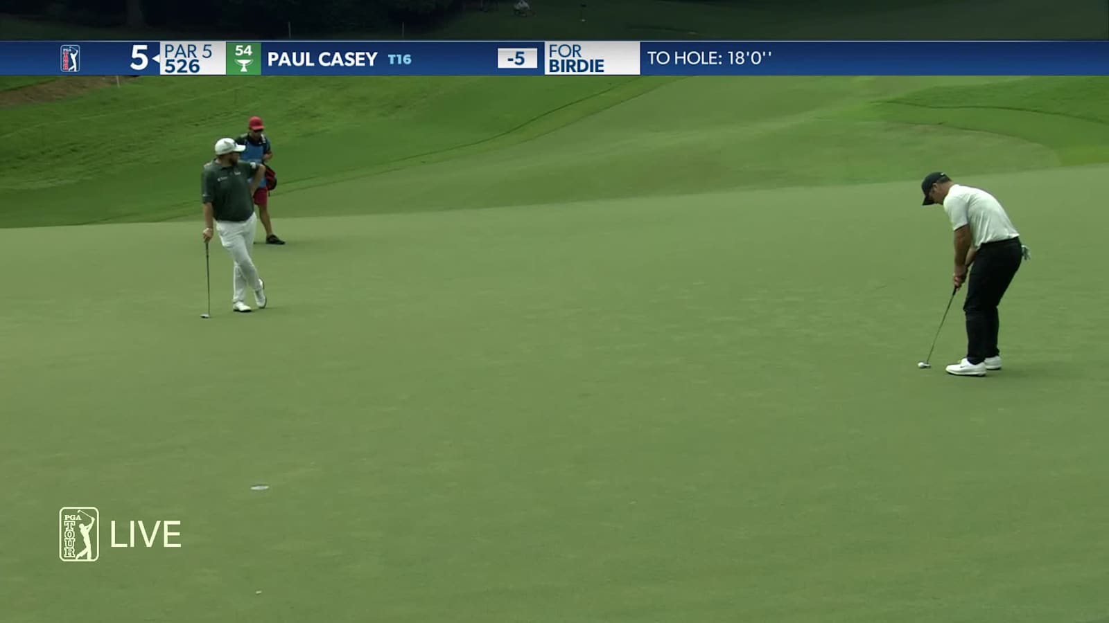 Paul Casey birdies No. 5 in Round 2 at Wyndham