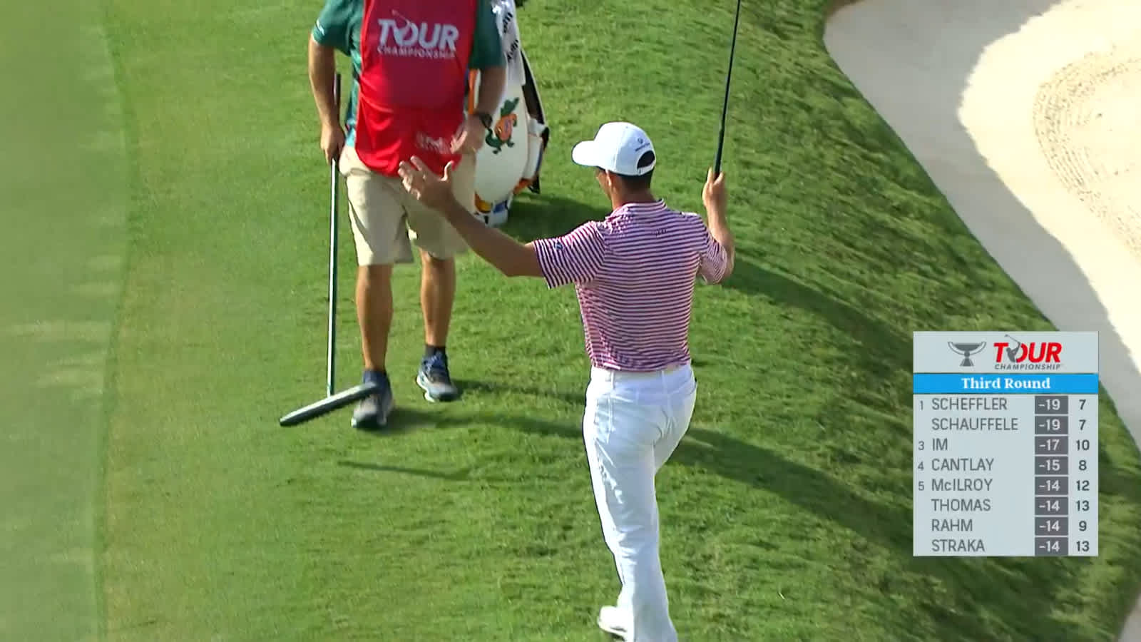 Billy Horschel holes 66-foot bunker shot for eagle on No. 18 at TOUR Championship