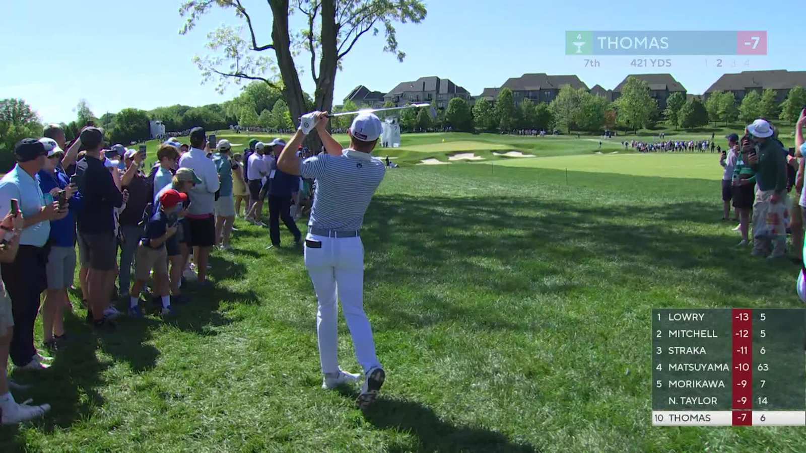 Justin Thomas sinks a 27-foot birdie putt on No. 7 at Truist Championship