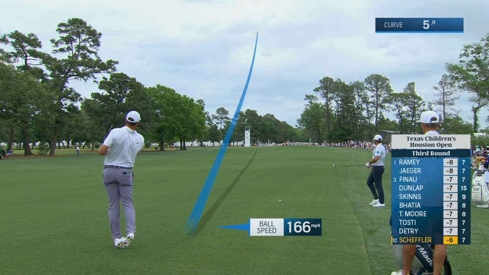 Scottie Scheffler gets greenside in two to set up birdie at Houston Open