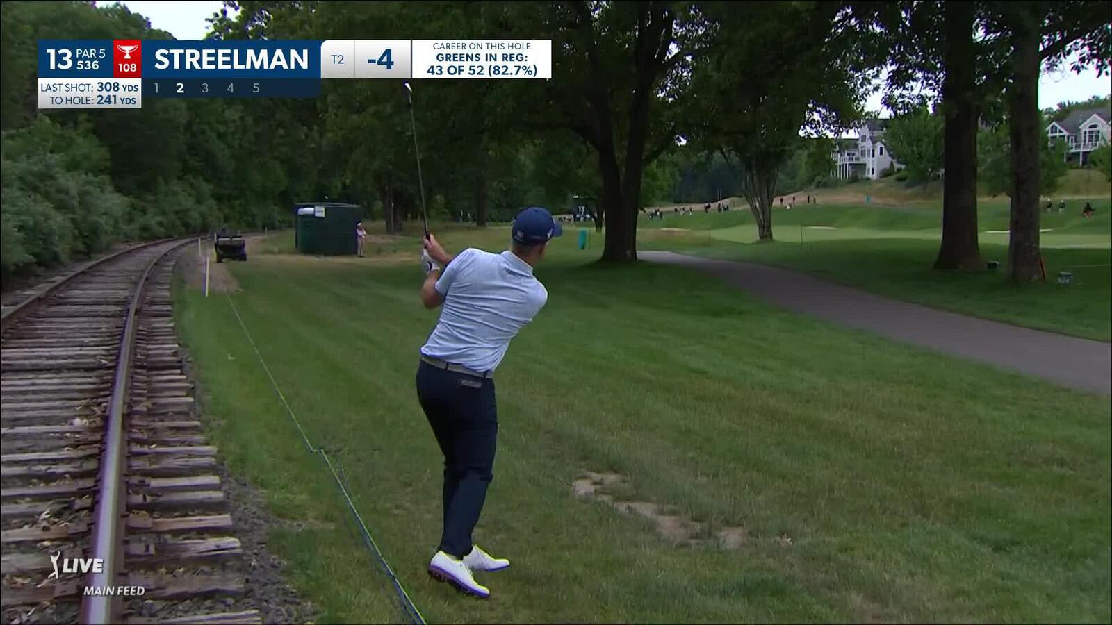 Kevin Streelman converts errant tee shot and tree ricochet approach for birdie at Travelers